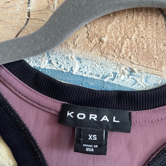 Koral Zyra Power Mesh Tank in Black Plum - Picture 4 of 13